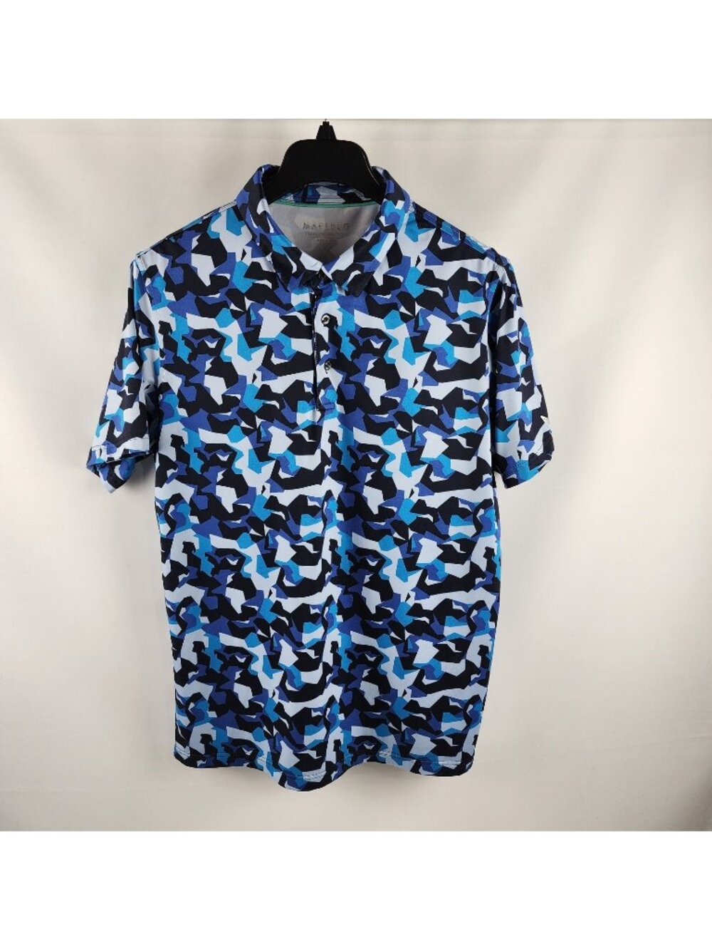 Maelreg Shirt Mens Large Multi Camo S/S Golf Performance Polo